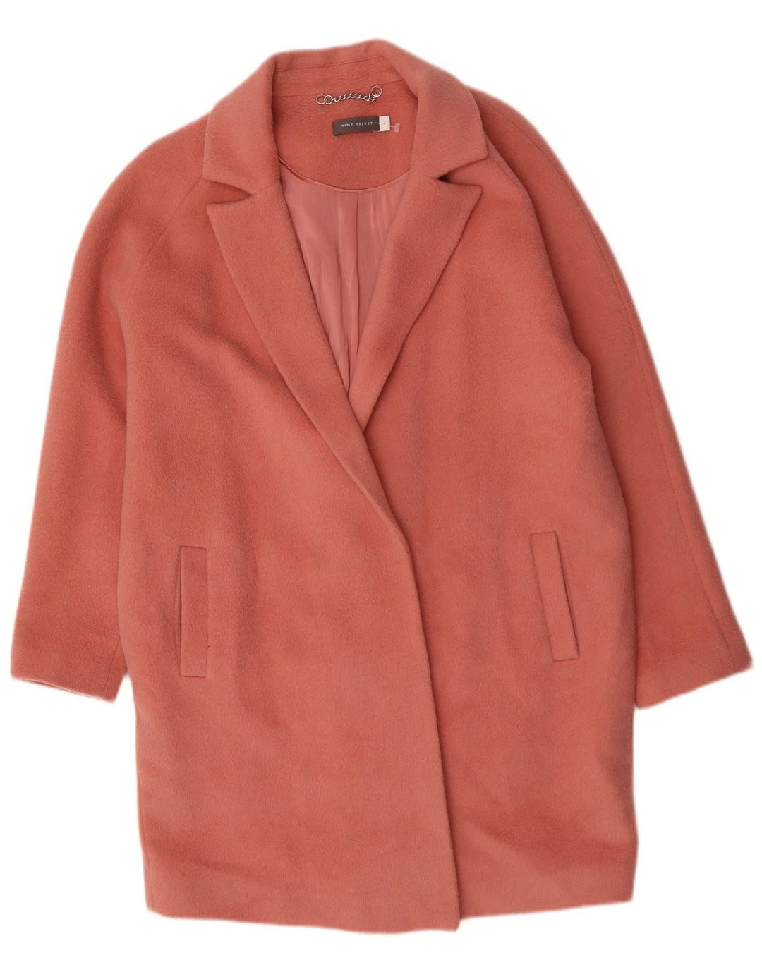 MINT VELVET Pardesiu supradimensionat pentru femei UK 14 Lână mare roz