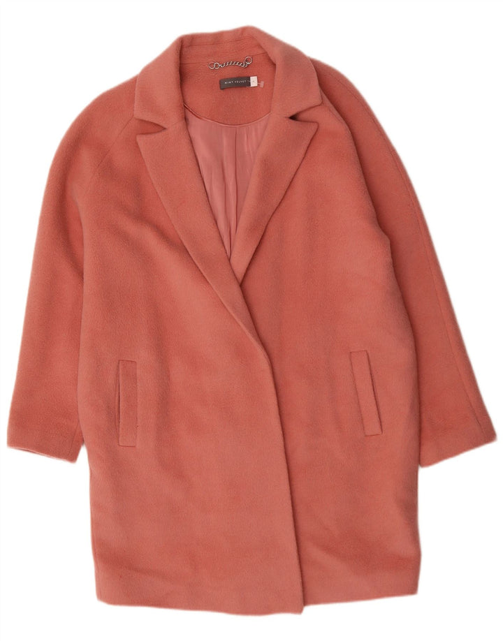 MINT VELVET Pardesiu supradimensionat pentru femei UK 14 Lână mare roz