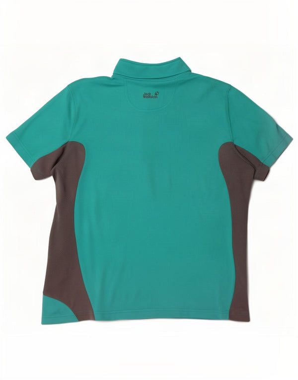 Tricou Jack Wolfskin pentru femei, cu fermoar, cu gât, UK 16, mare, turcoaz