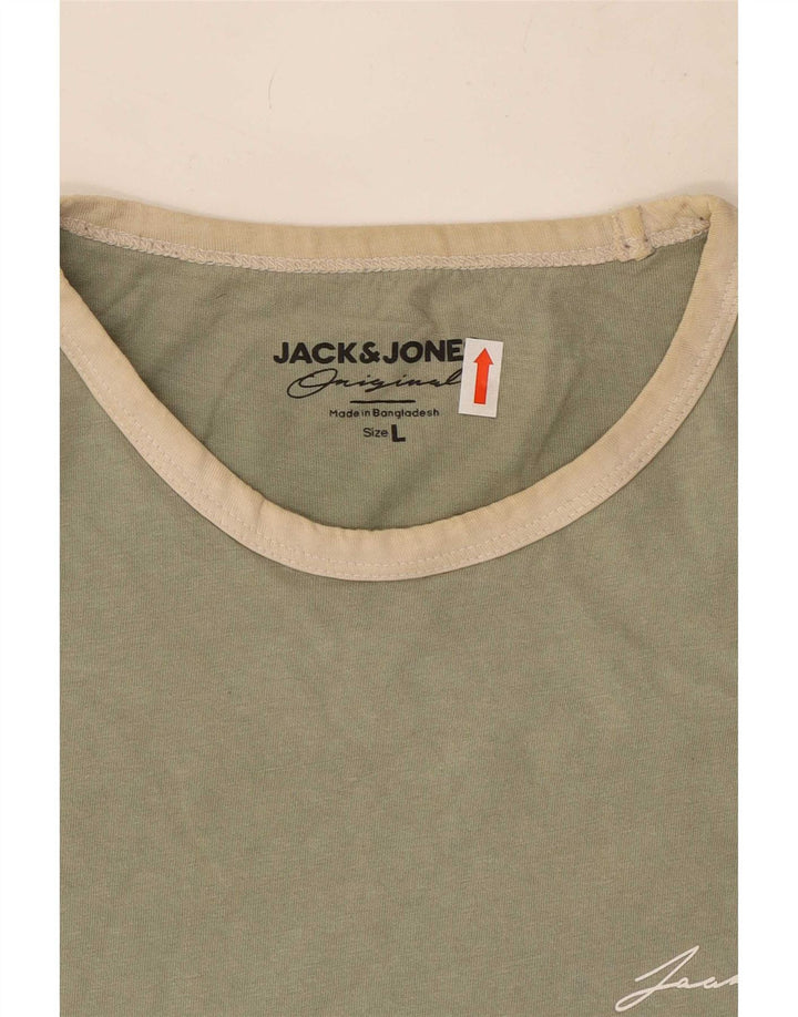 Tricou Jack & Jones pentru bărbați Top mare din bumbac verde