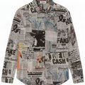 Cămașă Desigual pentru femei Newspaper Graphic UK 14 Medium Multicolor Bumbac
