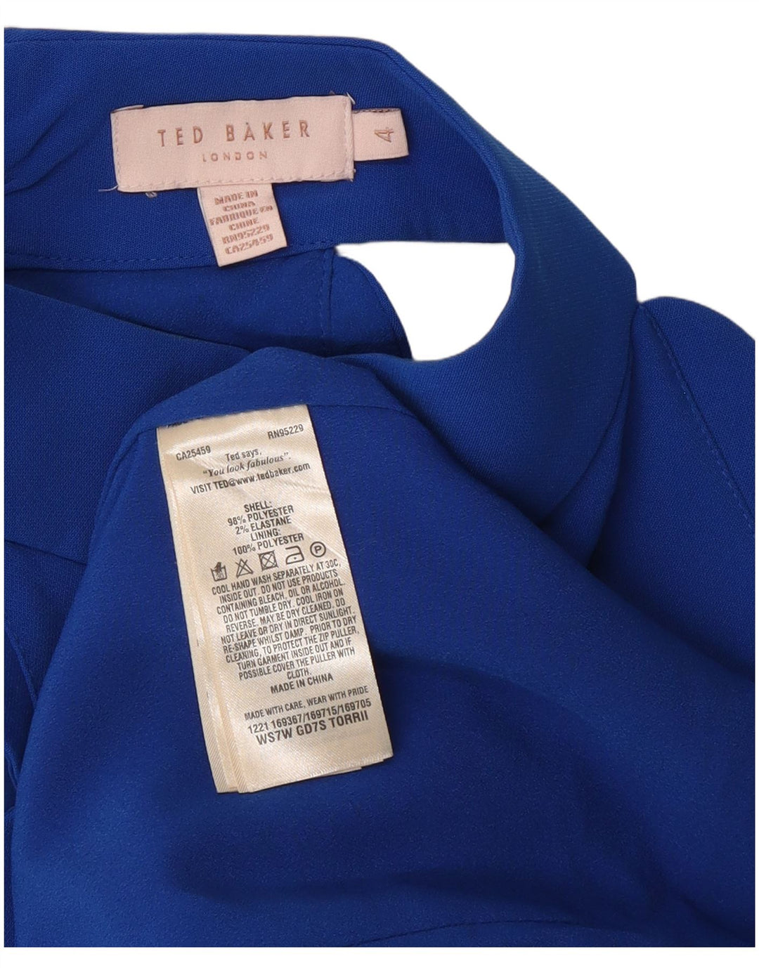 Rochie Ted Baker pentru femei, regulată, mărimea 4, poliester albastru mare