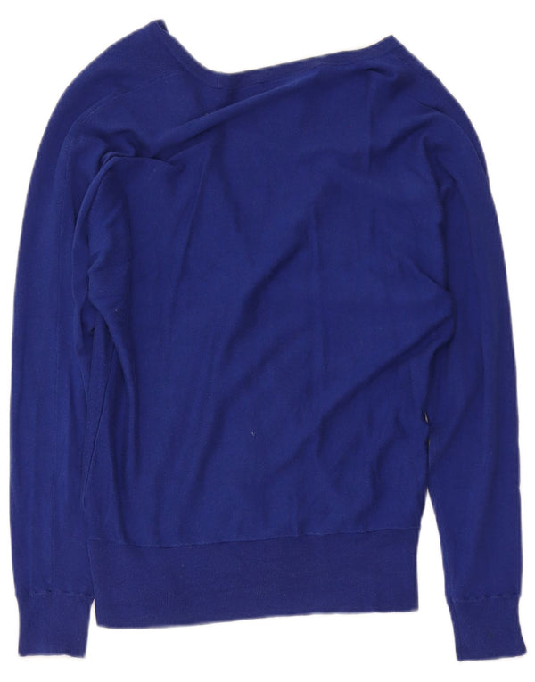 Pulover cardigan pentru femei Ralph Lauren UK 12 Medium Blue Silk