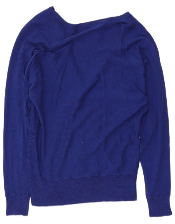 Pulover cardigan pentru femei Ralph Lauren UK 12 Medium Blue Silk