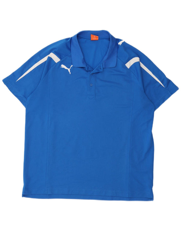 Tricou polo Puma pentru bărbați, 2XL, poliester color block, albastru