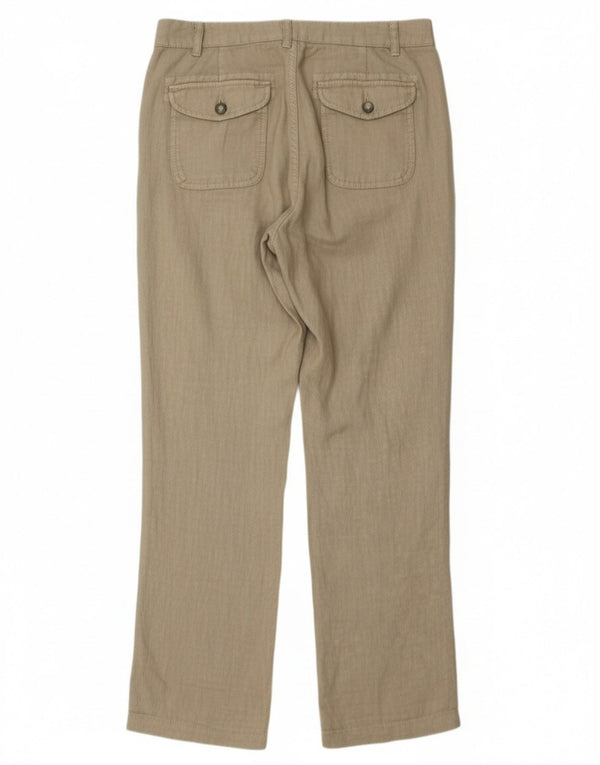 Pantaloni chino drepți pentru femei Fat Face UK 10 Mici L30 L31 Bej Clasic