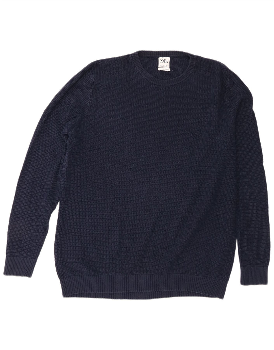 Pulover pentru bărbați Zara, cu gât crew, XL, bleumarin