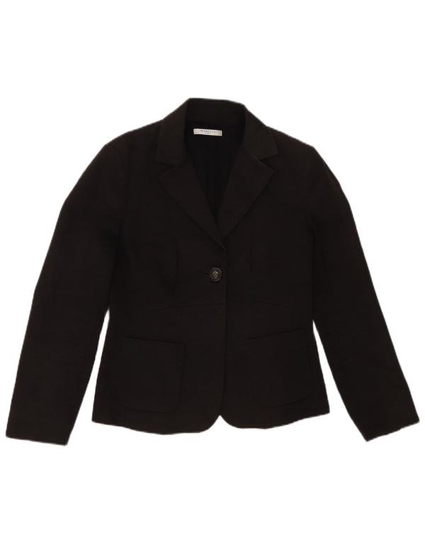 Jachetă Blazer pentru femei MARELLA cu 1 nasture UK 12 Bumbac mediu negru