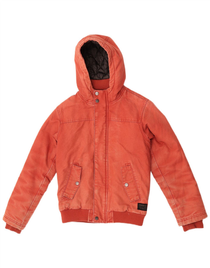Jachetă bomber cu glugă Quiksilver pentru femei UK 12, bumbac roșu mediu