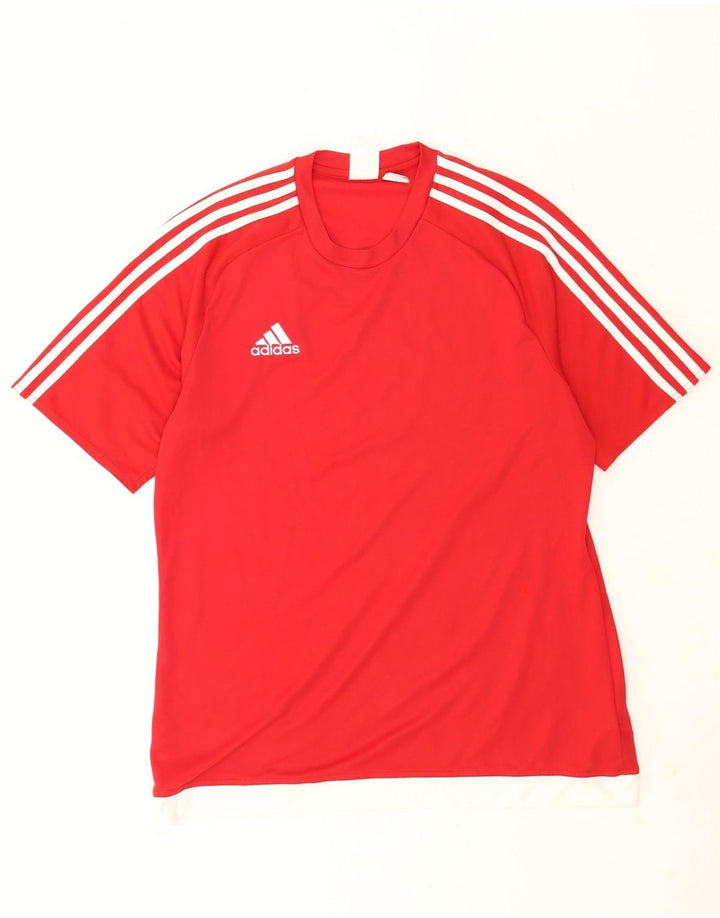 Tricou cu grafic Climalite Adidas pentru bărbați Top mare poliester roșu