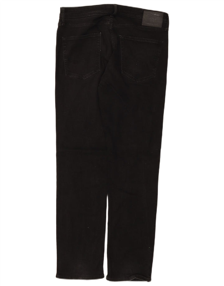 Blugi drepți pentru bărbați Jack & Jones W34 L34 bumbac negru