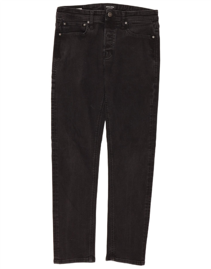 Blugi slim pentru bărbați Jack & Jones W32 L32 bumbac negru