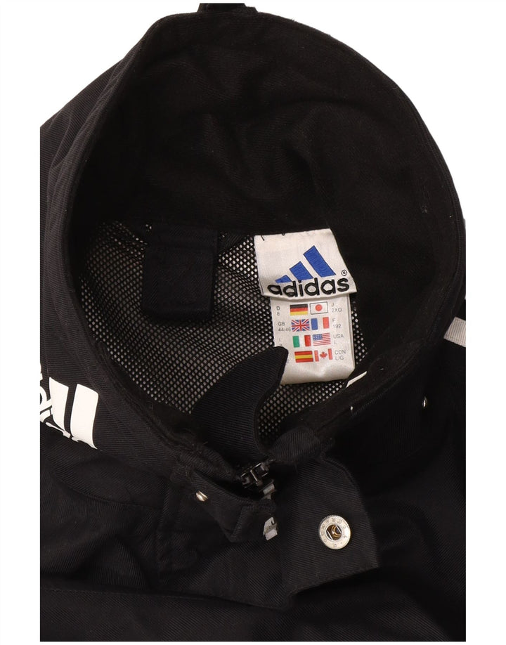 Jachetă de ploaie cu glugă Climashell Adidas pentru bărbați Marea Britanie 44/46 Poliamidă neagră mare