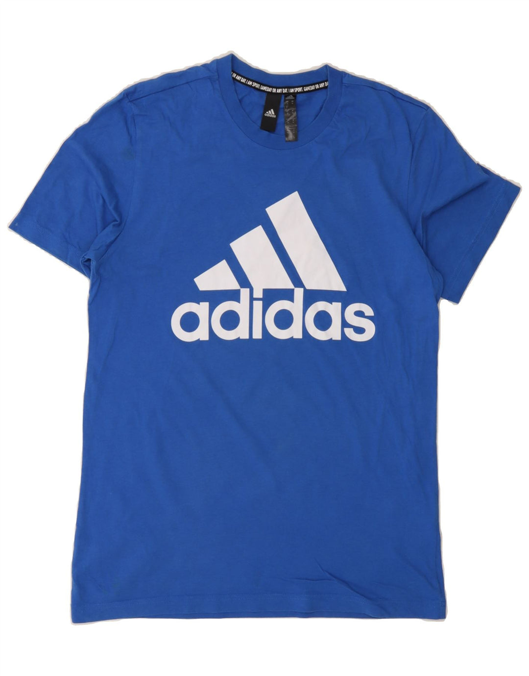 ADIDAS Mens Graphic T-Shirt Top Medium Blue Cotton Vintage Adidas and Second-Hand Adidas from Messina Hembry 