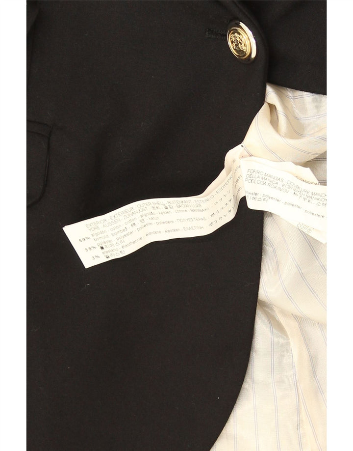 Jachetă ZARA pentru femei cu 1 nasture, UK 12, bumbac mediu negru