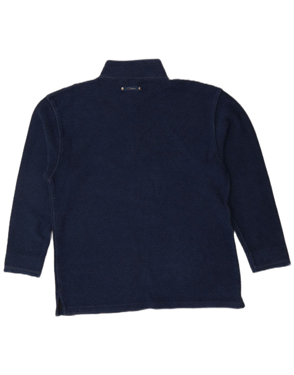 Pulover pentru bărbați Weird Fish, cu fermoar și gât, 2XL, bumbac bleumarin