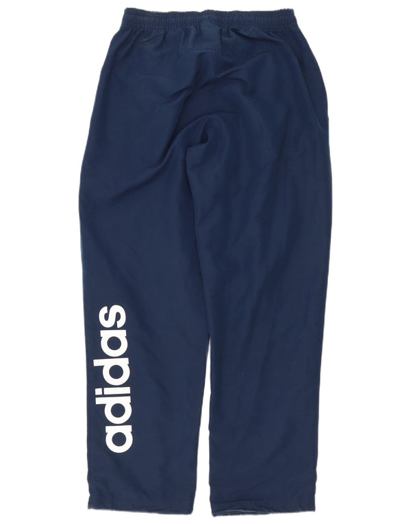 Adidas Mens Graphic Tracksuit Trousers Medium Navy Blue Polyester