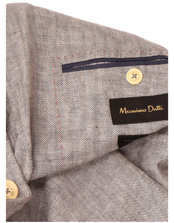 Blazer Massimo Dutti pentru bărbați, cu 2 nasturi, EU 52, mare, gri Herringbone