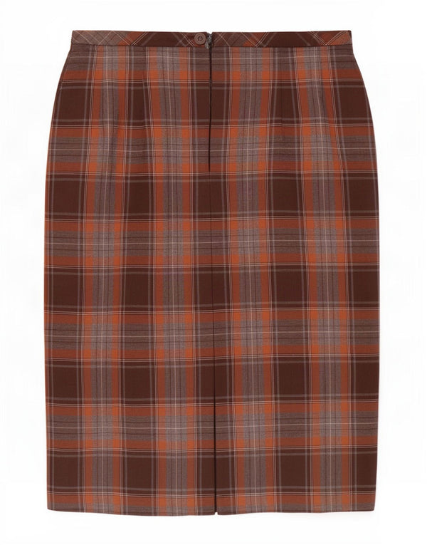 Fustă creion pentru femei Marks & Spencer UK 20 2XL W38 Lână maro check