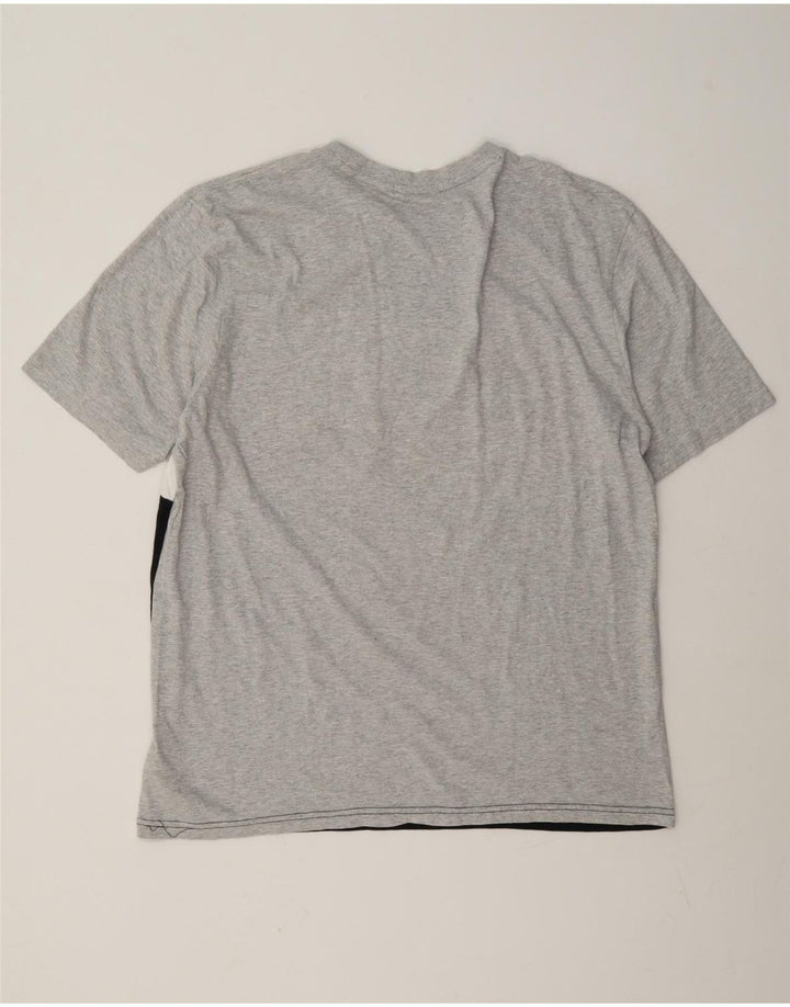 Tricou grafic Fila pentru bărbați Top mare, gri, bumbac color bloc