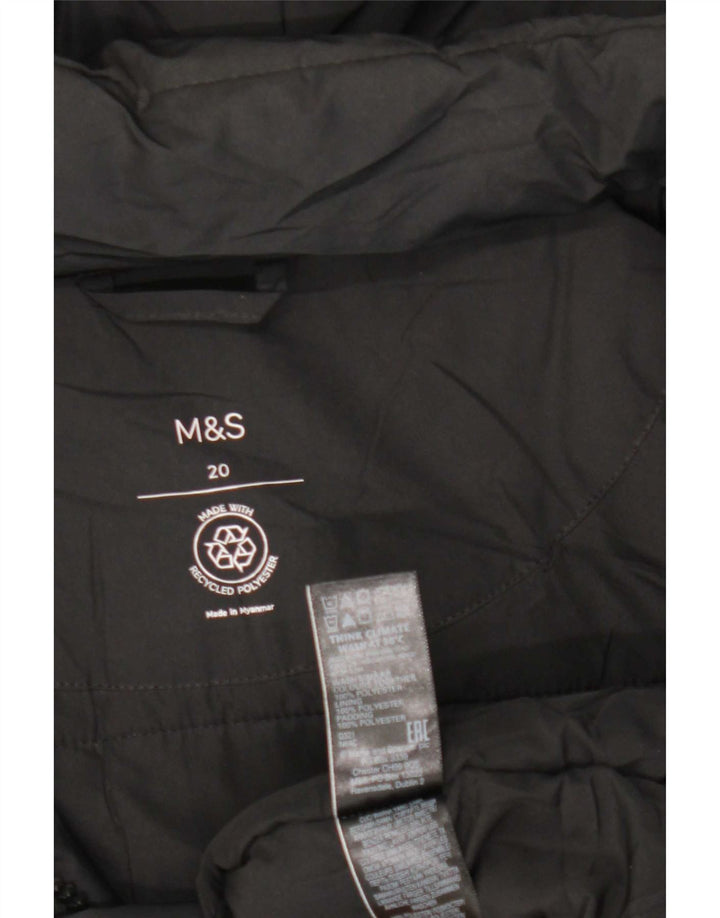 Jachetă căptușită cu glugă pentru femei Marks & Spencer UK 20 2XL Poliester negru
