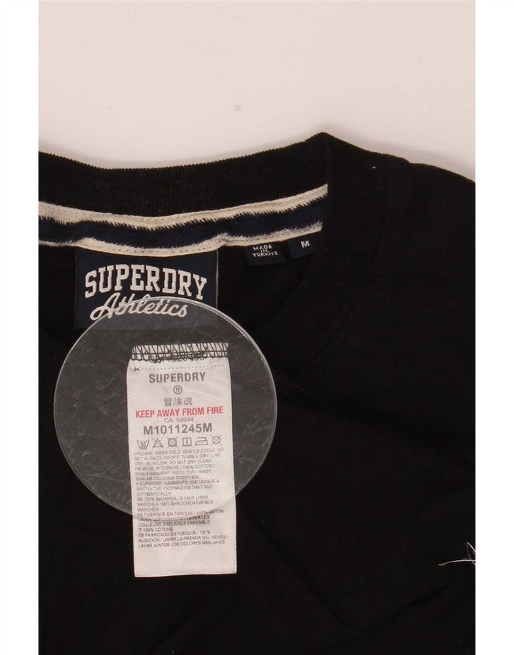 Superdry Tricou pentru bărbați Top mediu negru bumbac