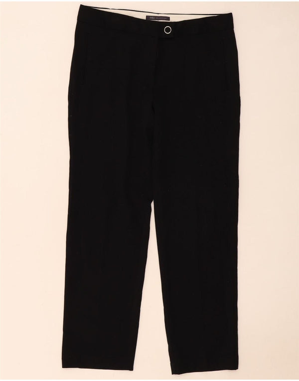 Pantaloni de costum drepți pentru femei Marks & Spencer UK 12 Medium L30 L28 Negru