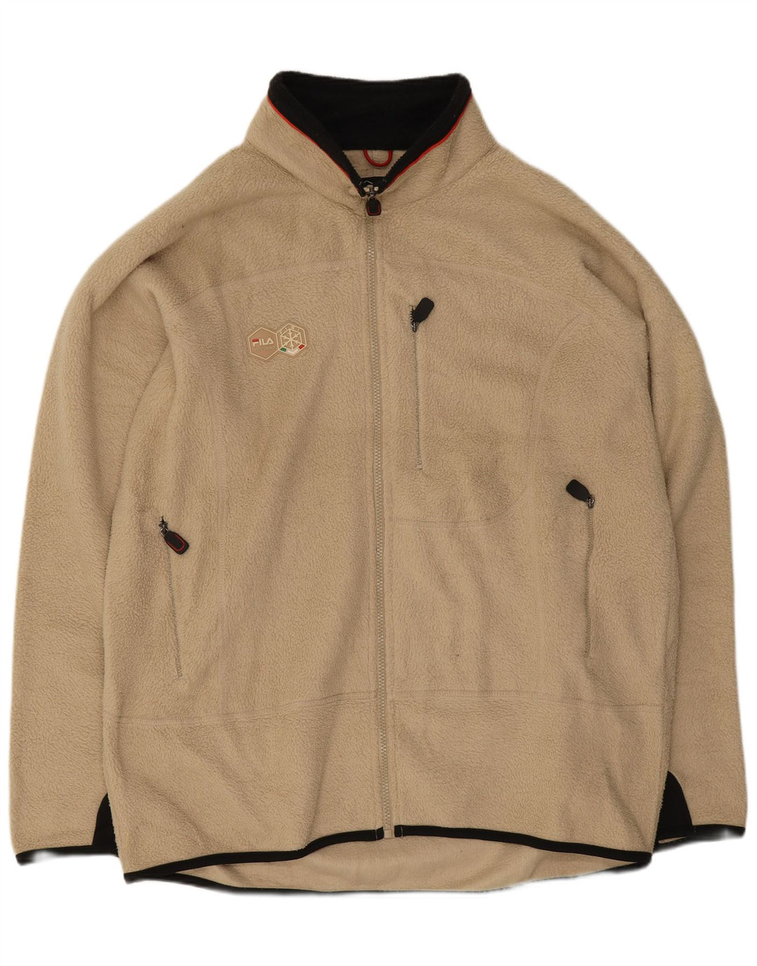 Jachetă pentru bărbați Fila Fleece UK 44 2XL Bej Poliester color bloc