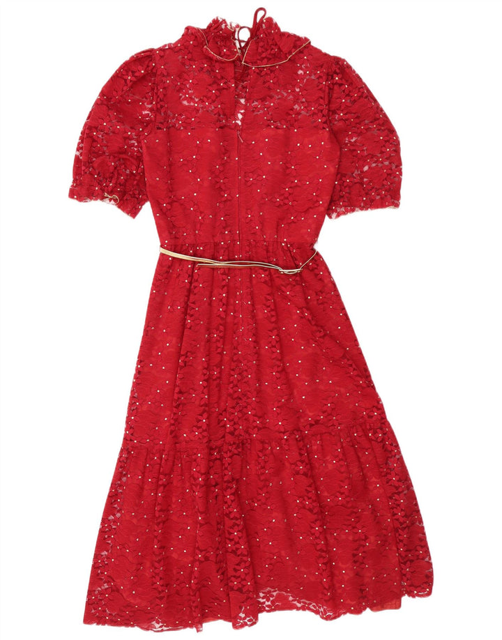 E+M AUGUSTAT Rochie Maxi pentru femei UK 12 Medium Red Floral