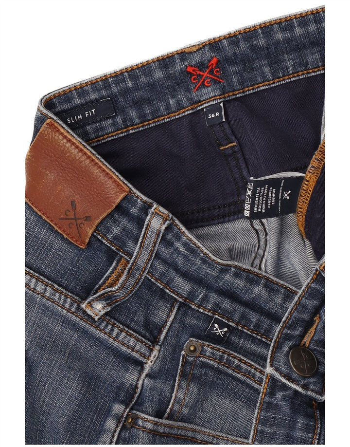Crew Clothing Blugi slim pentru bărbați W36 L31 Bumbac albastru