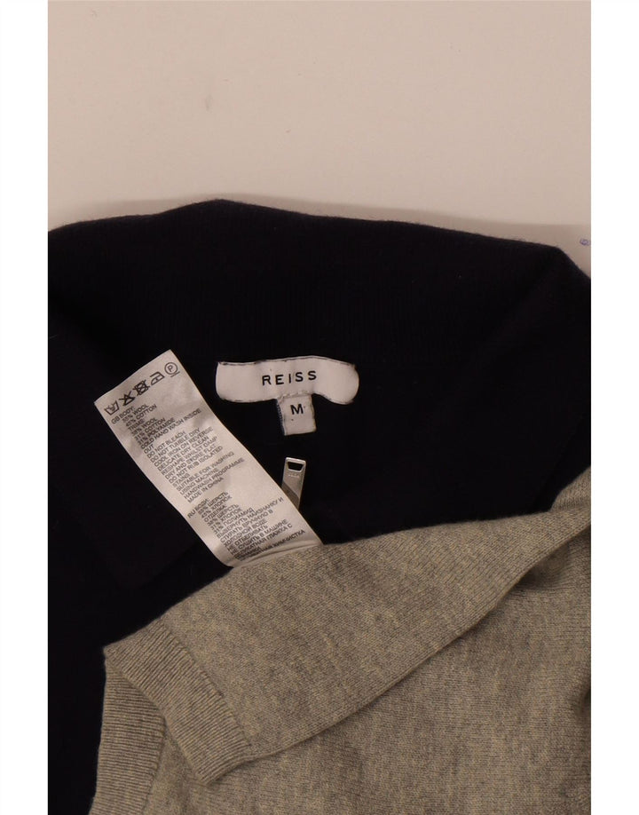 Pulover pentru femei Reiss, cu fermoar, cu gât, UIK 14, gri mediu, bloc de culoare