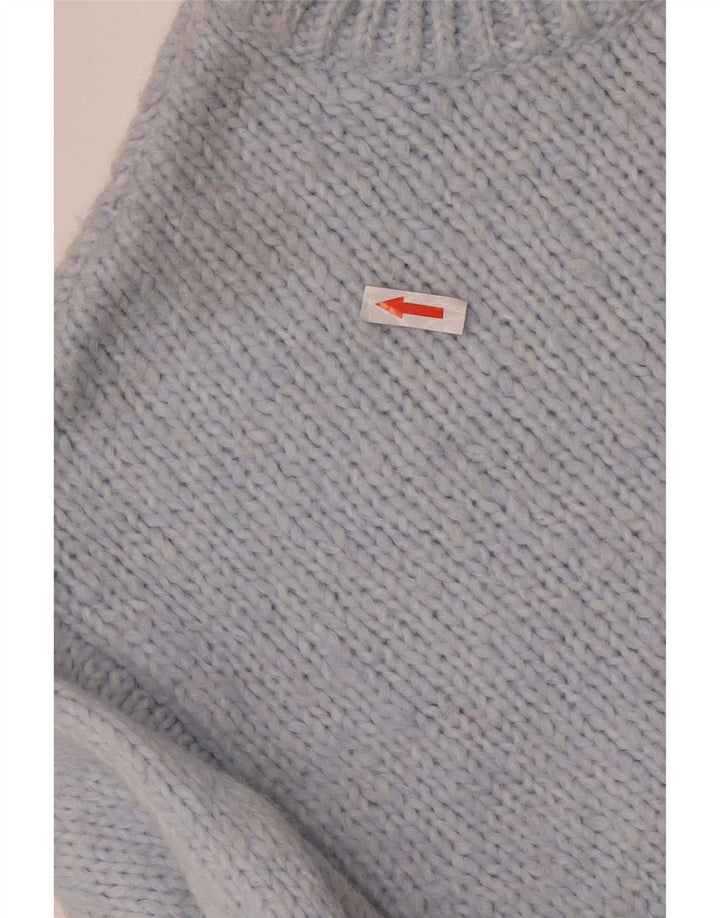 Pulover supradimensionat pentru femei Zara, cu gâtul turn, UK 14, albastru mediu acrilic