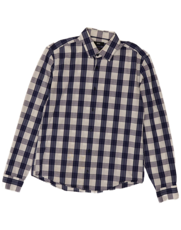 Cămașă pentru bărbați Hugo Boss Slim Fit Mărimea 40 15 3/4 Medium Blue Check