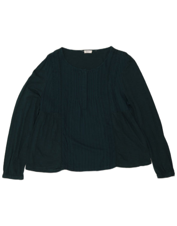 Bluză cu mânecă lungă pentru femei Fat Face UK 18 XL bumbac verde