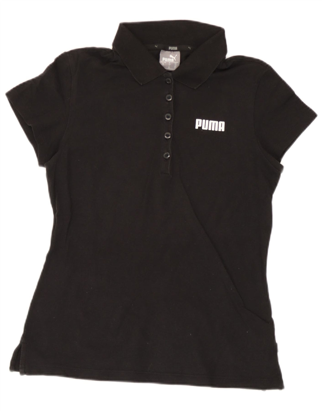 Tricou polo Puma pentru femei UK 8, bumbac negru mic