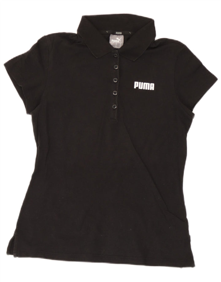 Tricou polo Puma pentru femei UK 8, bumbac negru mic