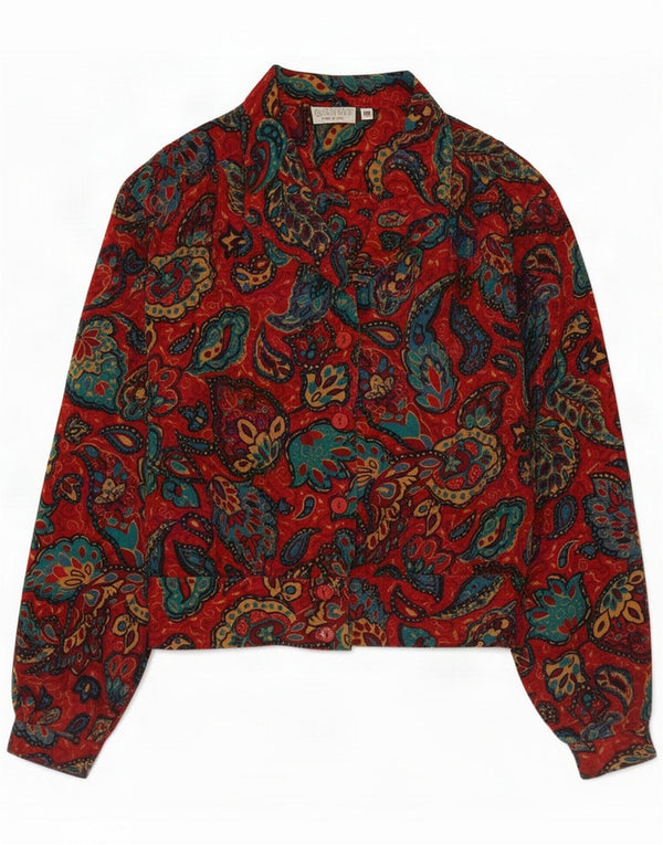 Bluză cămașă vintage pentru femei IT 42 Medium Red Paisley