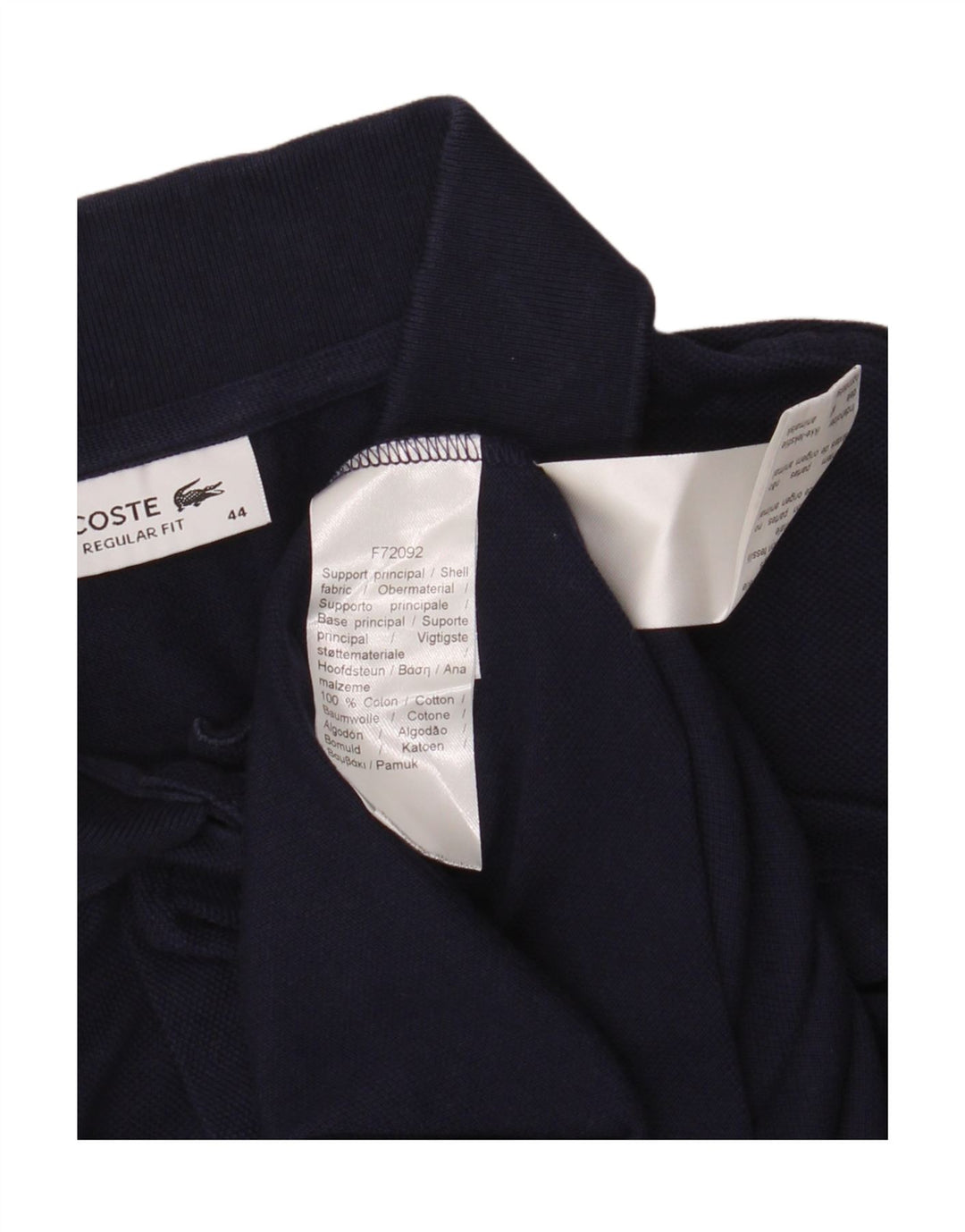 LACOSTE Womens Regular Fit Polo Shirt Size 44 Large Navy Blue Cotton