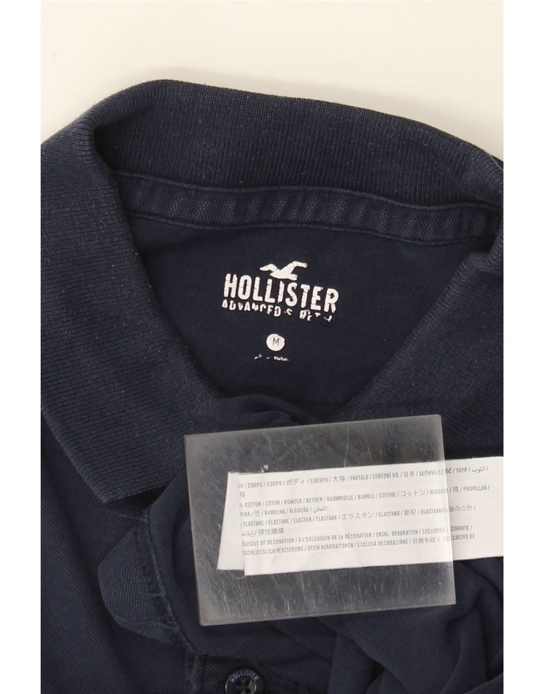 Cămașă polo Hollister pentru bărbați, bumbac, albastru bleumarin mediu