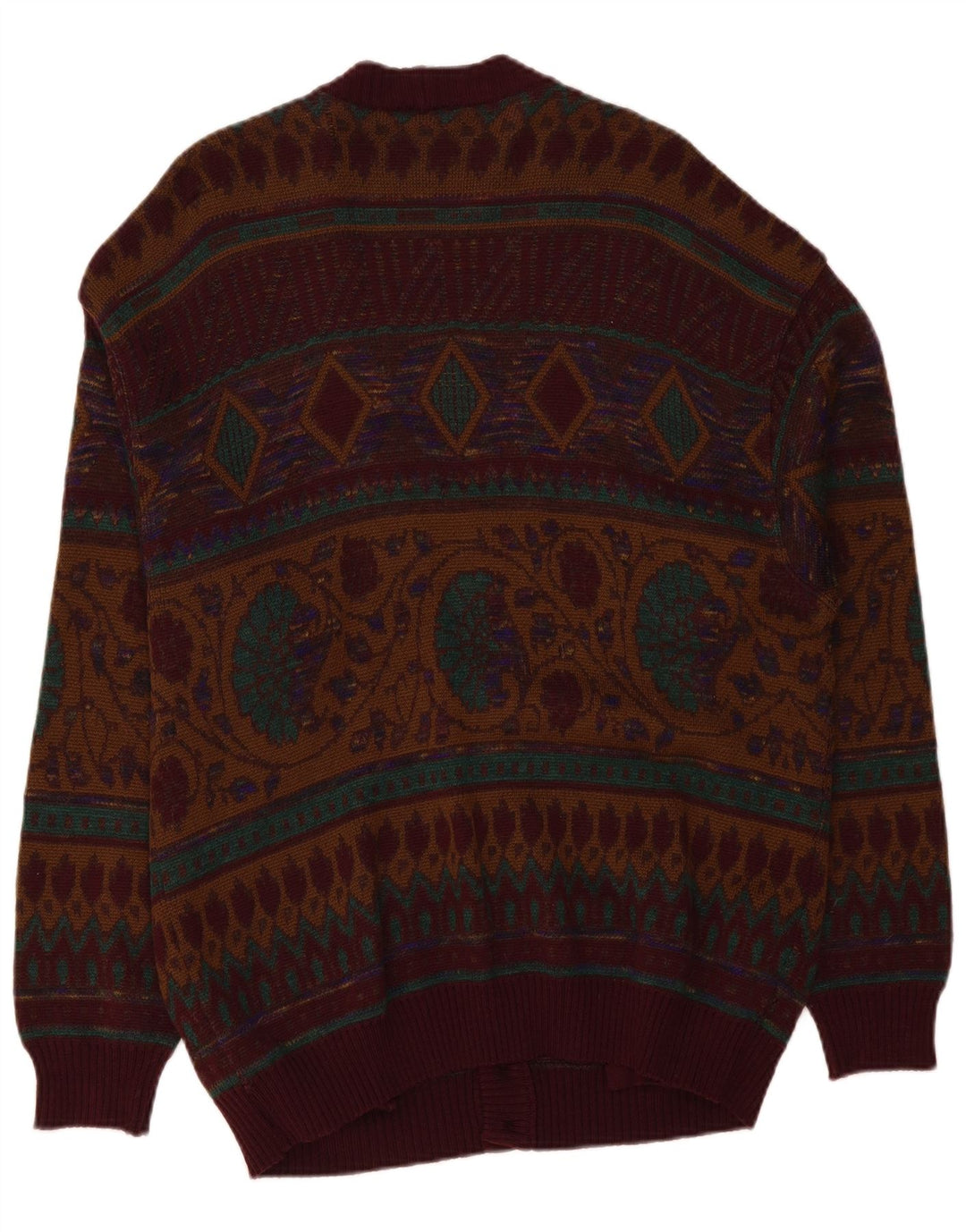 Pulover cardigan pentru bărbați DALMINE, lână mare, bordeaux