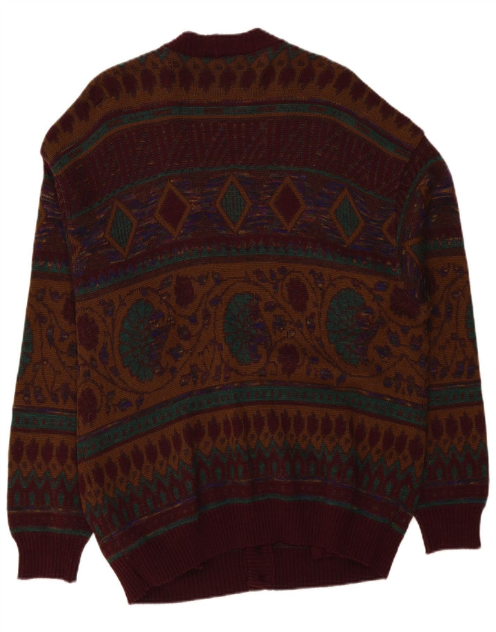 Pulover cardigan pentru bărbați DALMINE, lână mare, bordeaux