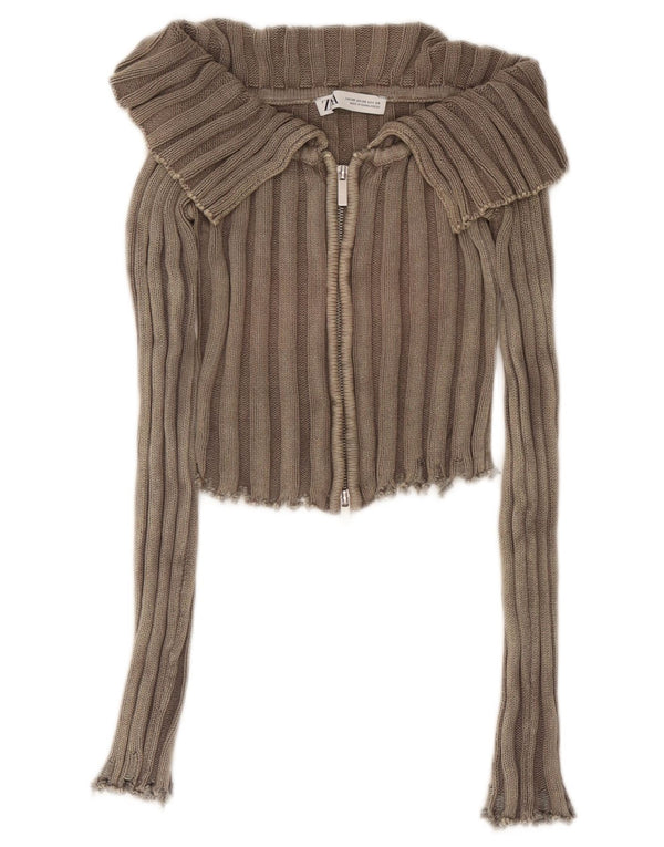 Pulover cardigan pentru femei Zara UK 4 XS Maro