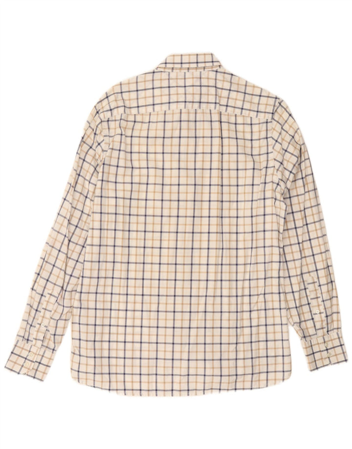 Cămașă pentru bărbați Tommy Hilfiger, bumbac cu carouri alb, mediu, anii 80