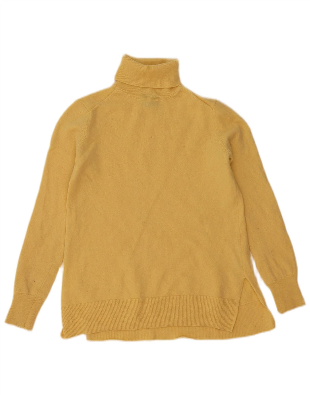 Pulover pentru femei Massimo Dutti cu gât rulat, UK 6 XS, lână galbenă