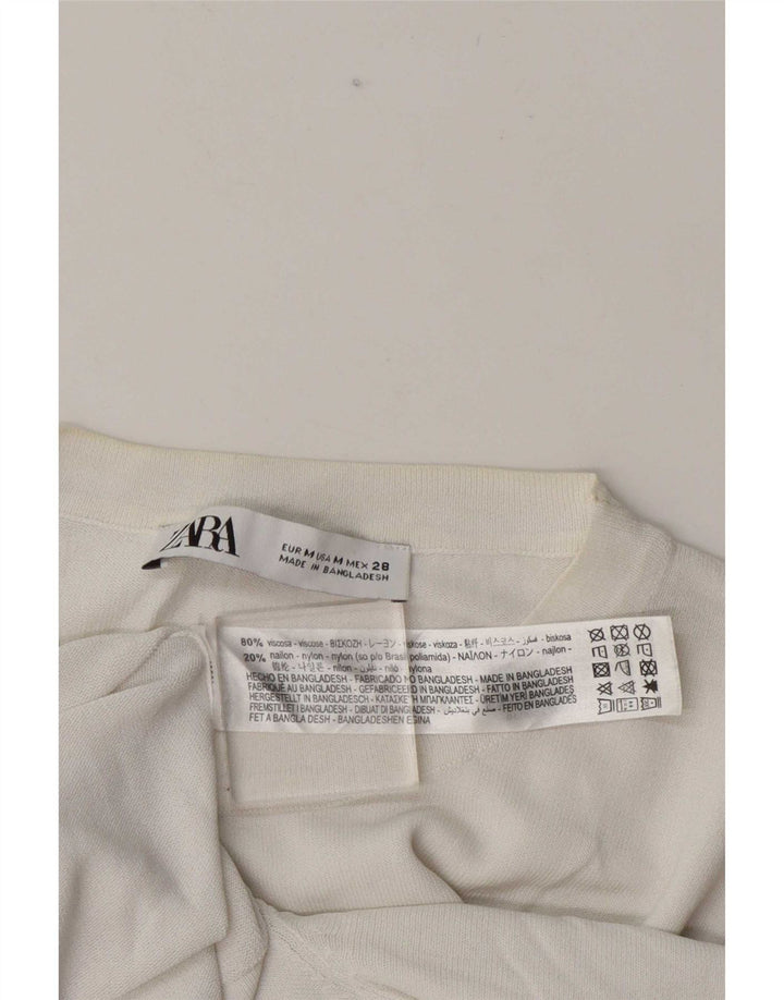 Tricou pentru femei Zara UK 12 Medium White Viscose