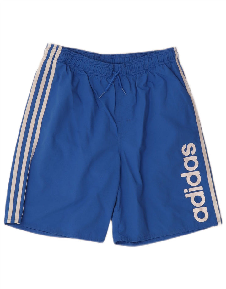 Pantaloni scurți sport grafic Adidas pentru băieți 15-16 ani, poliester albastru