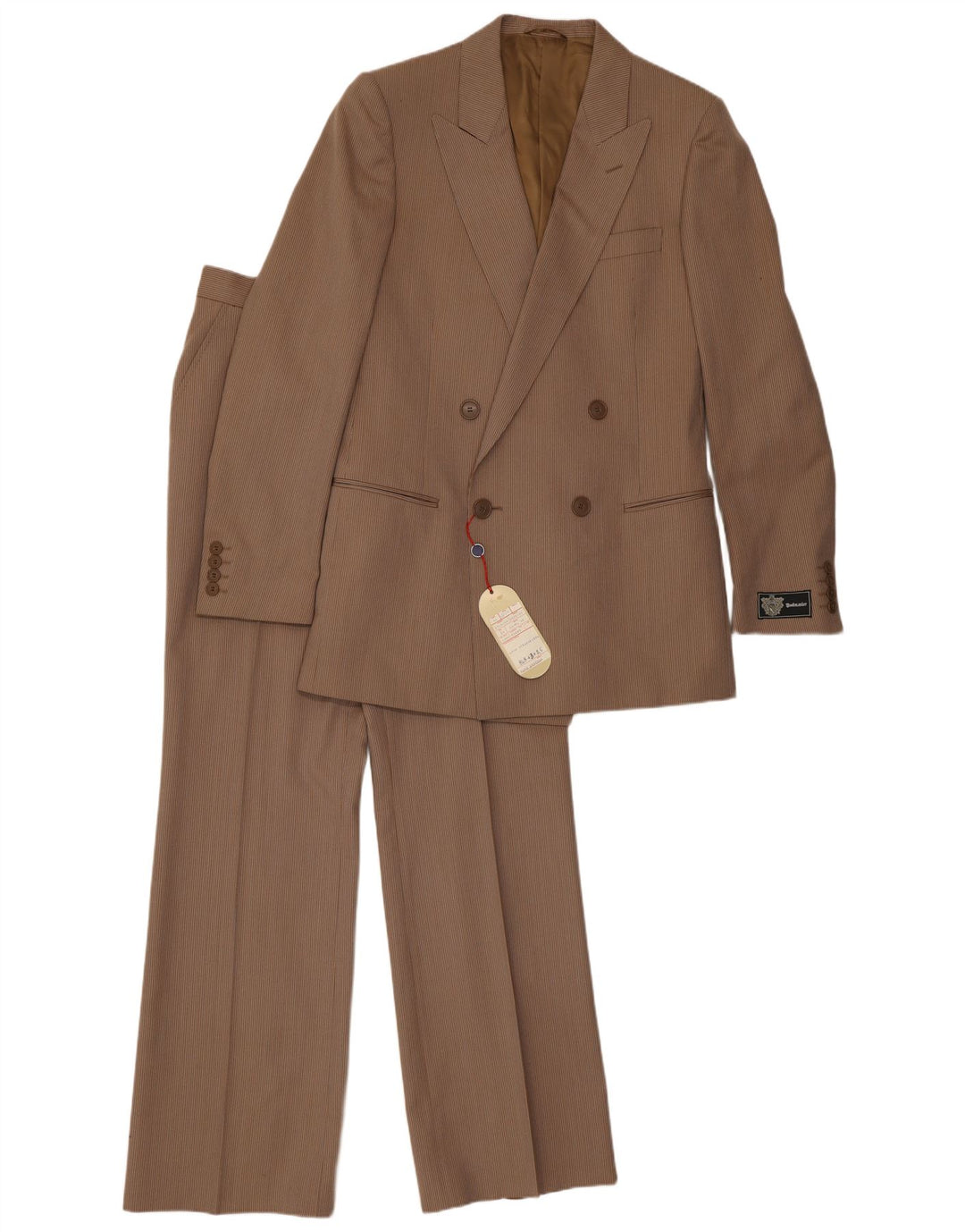 Costum 2 piese pentru bărbați vintage IT 48 Medium W30 L32 Brown Pinstripe