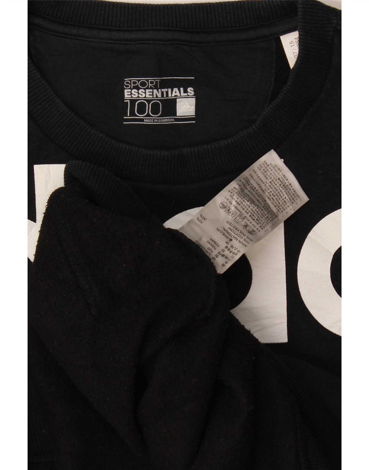 Hanorac grafic pentru bărbați Adidas Jumper mediu din bumbac negru