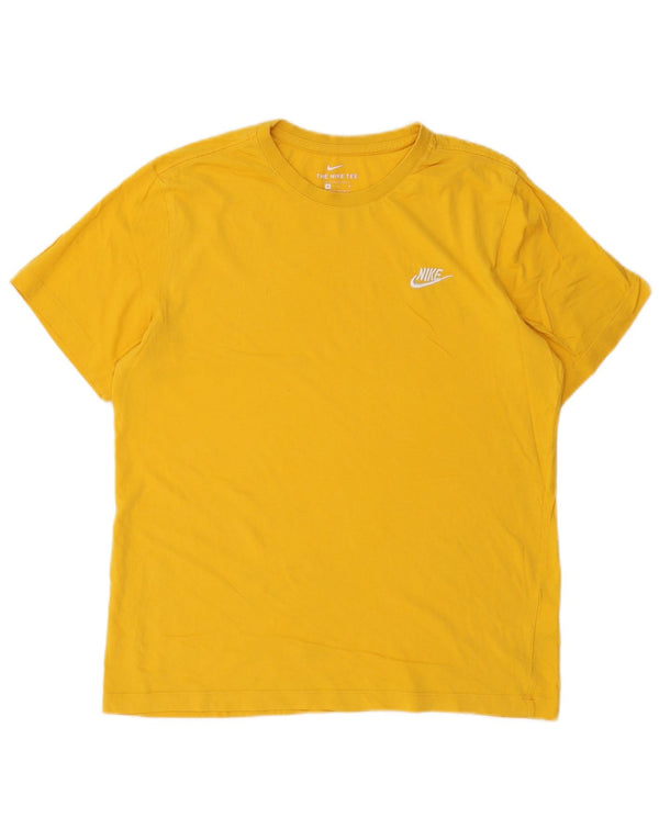 Nike Mens T-Shirt Top Medium Yellow Cotton