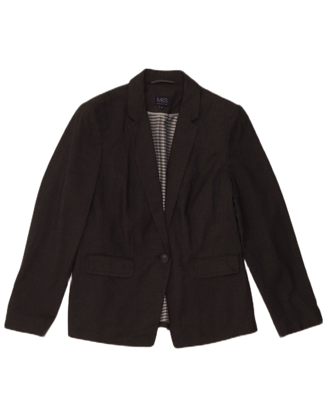 Sacou Marks & Spencer pentru femei, cu 1 nasture, UK 14, mare, gri cu pete